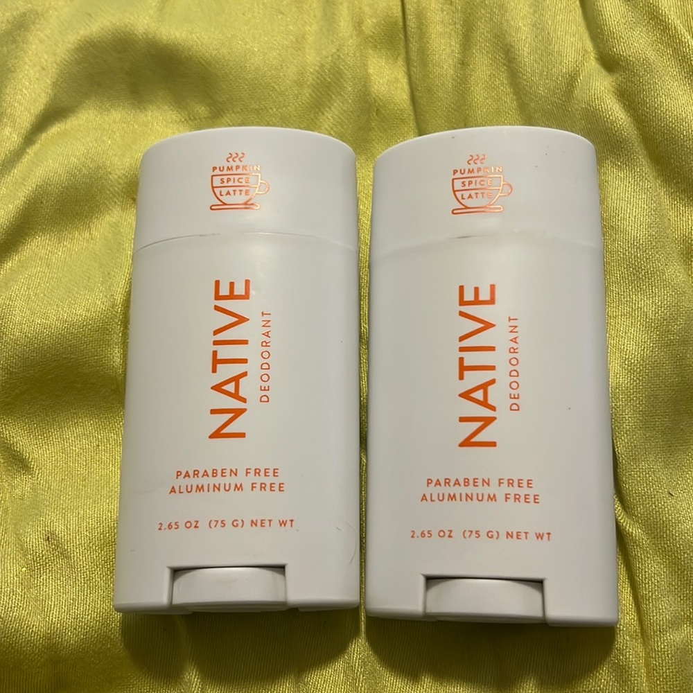 2 Native Deodorant: pumpkin spice latte scent.